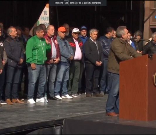 Juan Carlos Schmidt, en el acto de la CGT: «venimos con un reclamo de trabajo digno, salario justo»