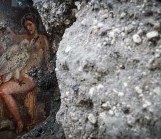 Descubren un fresco en Pompeya que representa a Leda violada por Zeus