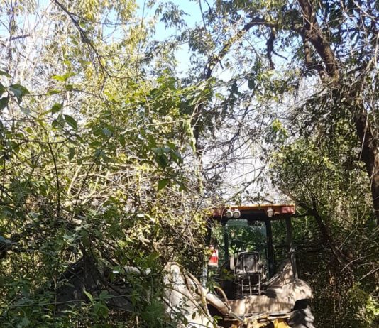 Hallaron una retroexcavadora que había sido robada en un violento asalto en El Bracho.