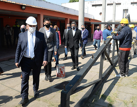 Avanza la obra en el patio de la Escuela Fray Cayetano de Tafí Viejo