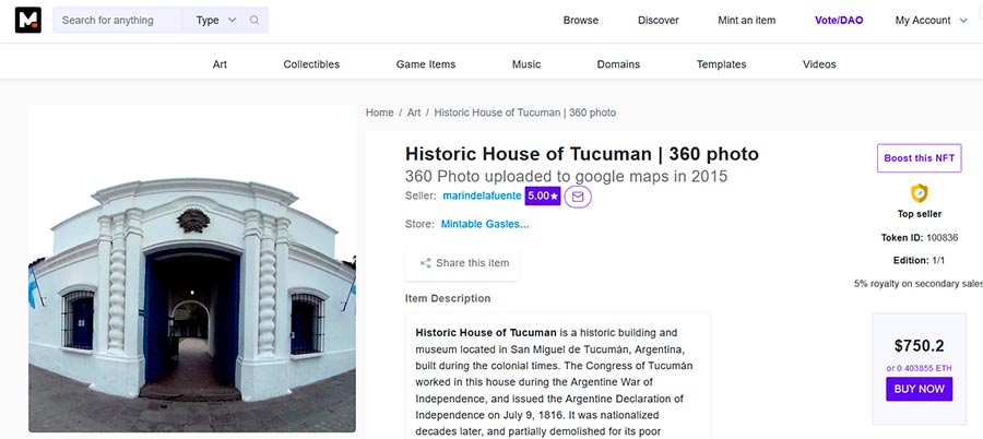 NFT de la casa historica de tucuman