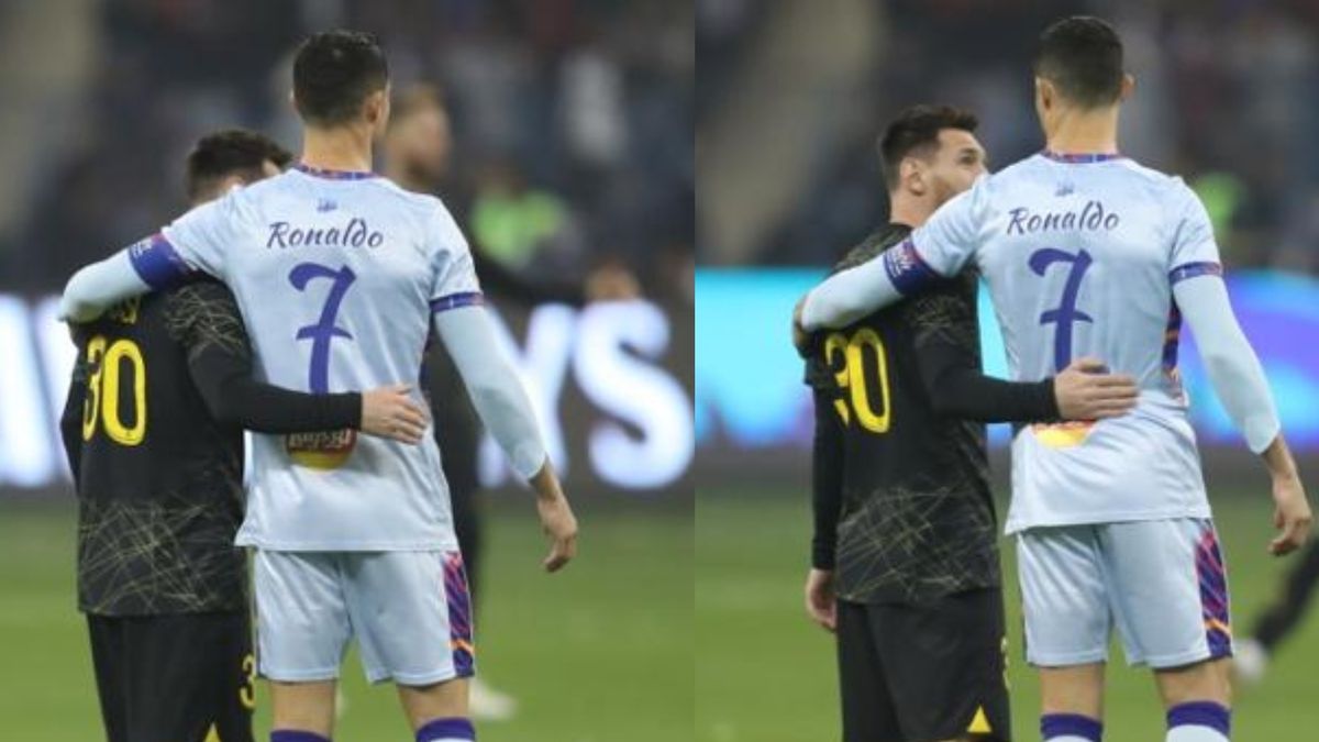 El saludo entre Lionel Messi y Cristiano Ronaldo