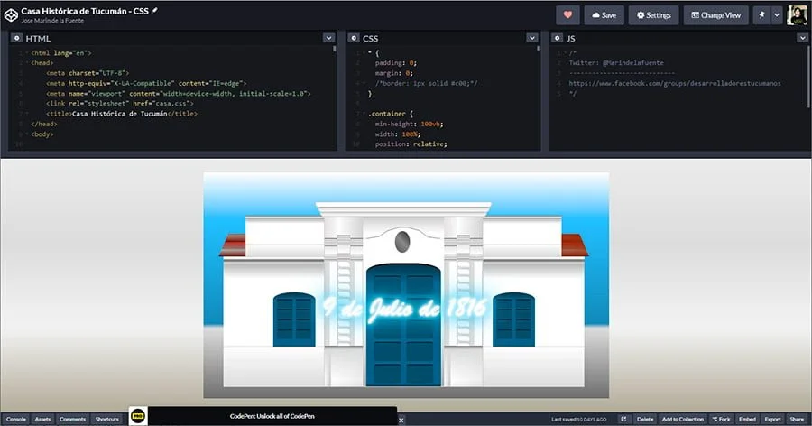 casa historica de tucuman css codepen