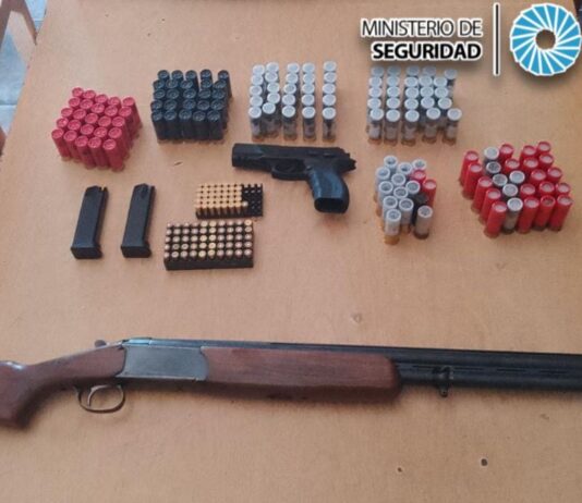 incautaron armas de fuego y municiones