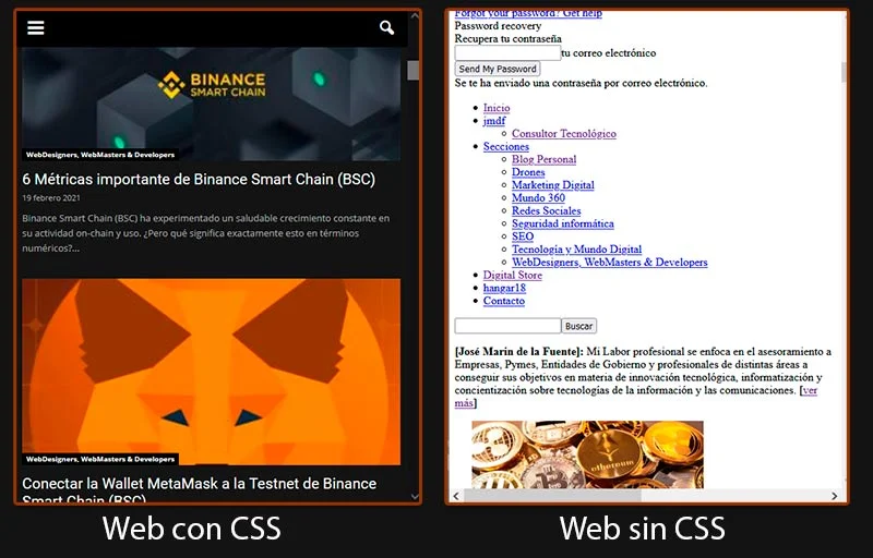 web con o sin CSS