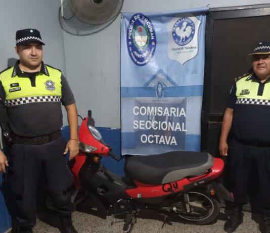 Delincuentes fueron sorprendidos cuando intentaban escapar con una moto robada