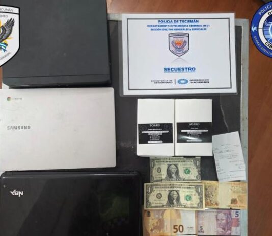 Investigación por estafa: secuestraron euros, dólares y notebooks en Tucumán