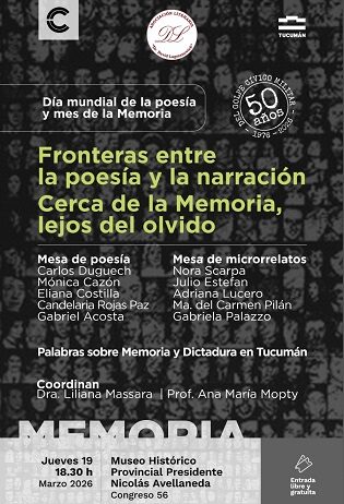 La Asociación Lagmanovich abordará en clave literaria el Día de la Memoria y el de la Poesía
