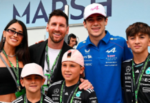 Messi y su familia fueron a ver a Colapinto en el Gran Premio de Miami