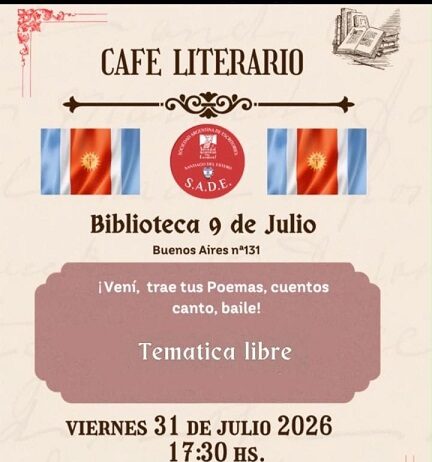 La SADE Sección Santiago del Estero convoca a escritores para disfrutar de un Café Literario