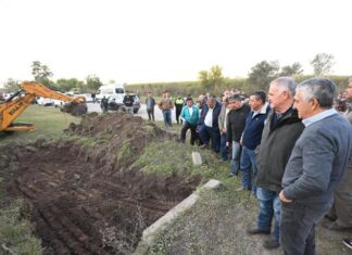 Jaldo supervisó obras de canalización y desobstrucción de desagües